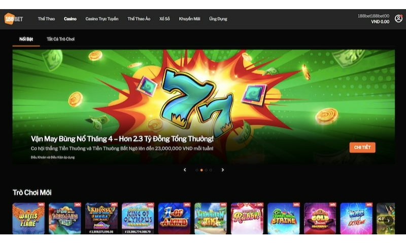 Hàng loạt game Slot đa dạng được cập nhật cho bạn tại 188Bet