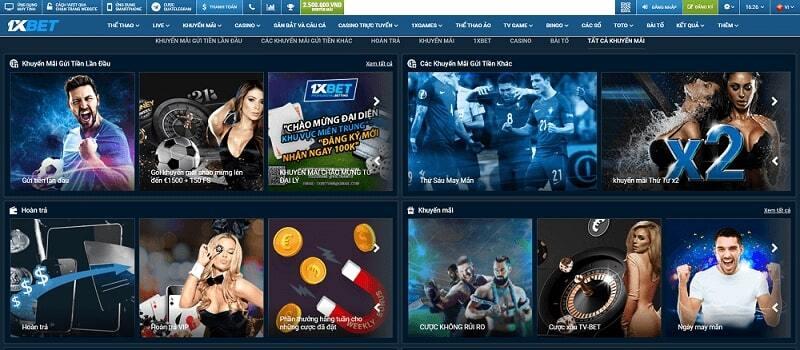 1XBET mang đến tỷ lệ cược hấp dẫn