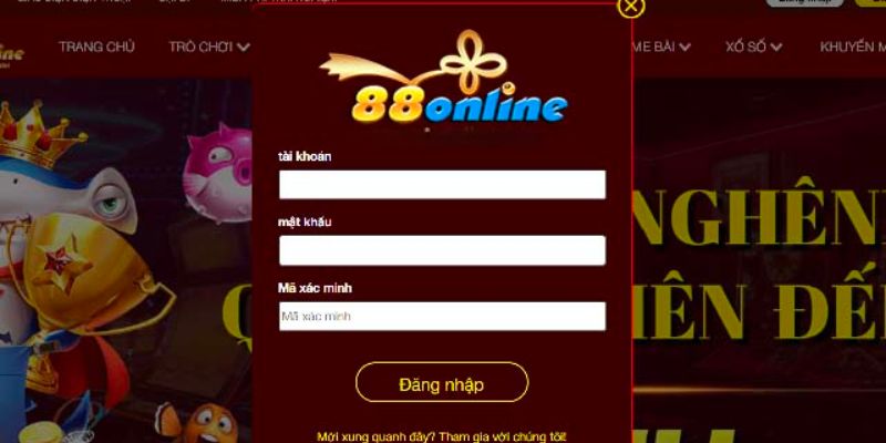 Chọn đăng ký 88online để trải nghiệm game