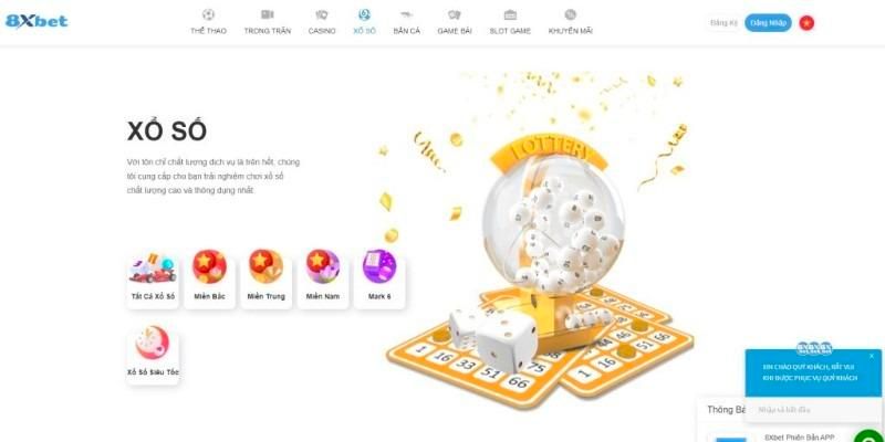 Trải nghiệm xổ số tại 8xbet