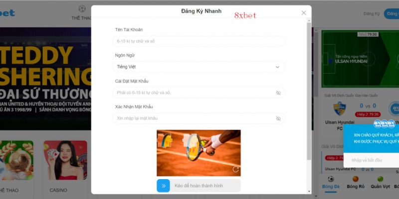 Hướng dẫn tạo tài khoản mới cho thành viên tại 8xbet