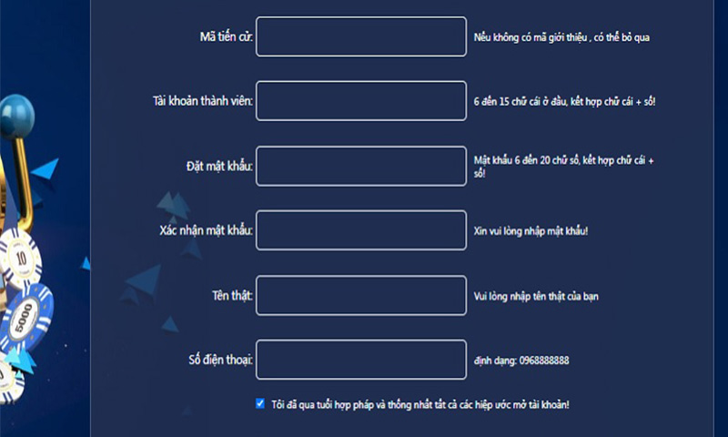 Đăng ký tài khoản tại Dk8