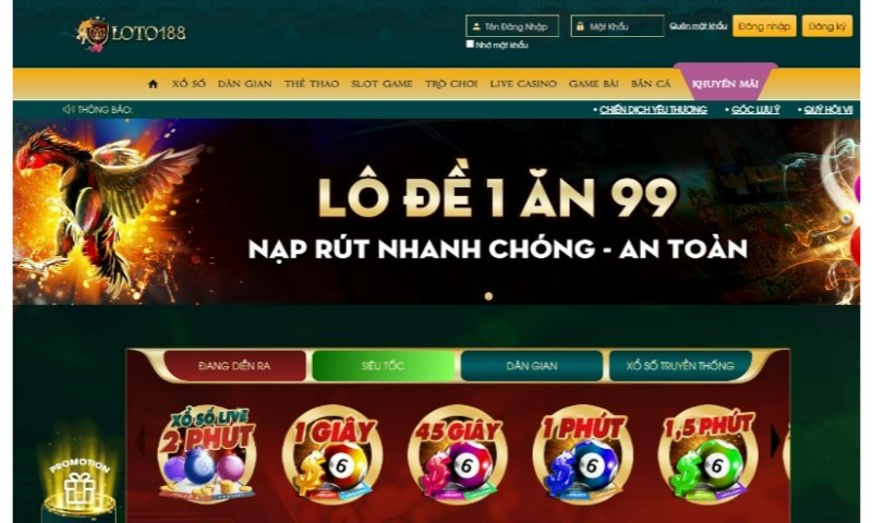 Lô đề xổ số Loto188