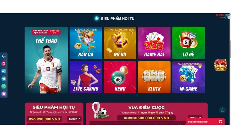 Game cá cược siêu đa dạng tại Luck88