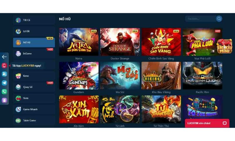 Slot game cực đa dạng tại Luck88