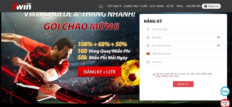 Cách mở tài khoản chơi game trên Vwin