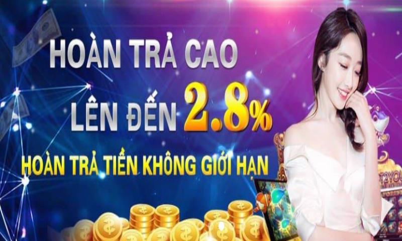 Hoàn trả sàn casino lên tới 2.8% 