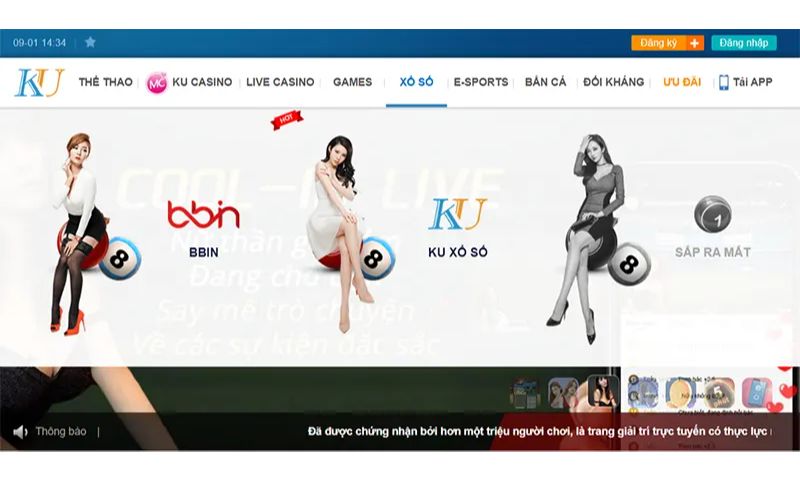 Sảnh xổ số Ku casino có tỷ lệ ăn cược cao.