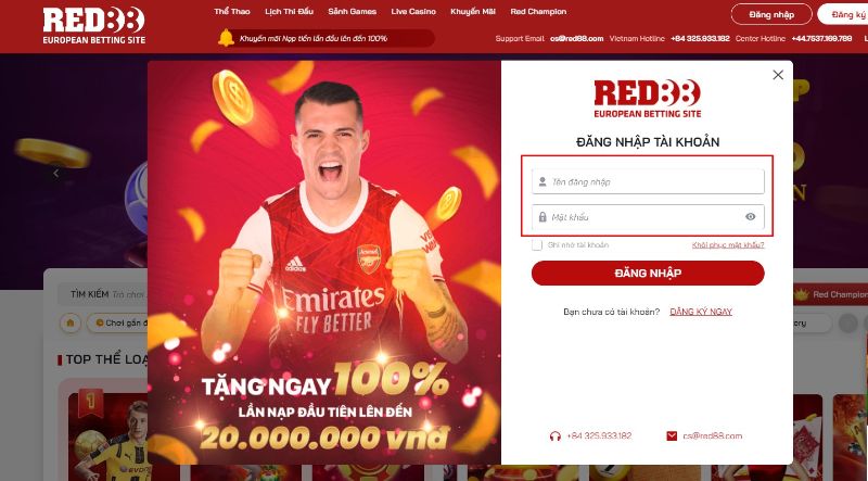 Cách đăng ký tài khoản và nạp tiền vào Red88 