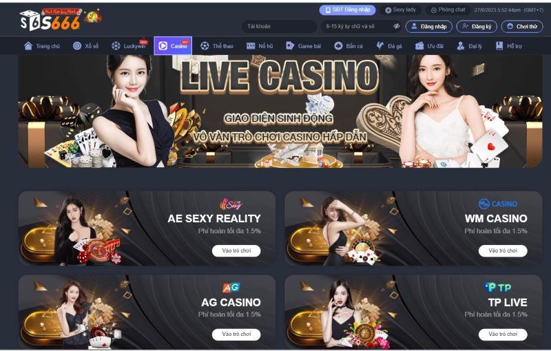 Các sảnh chơi casino hot tại s666