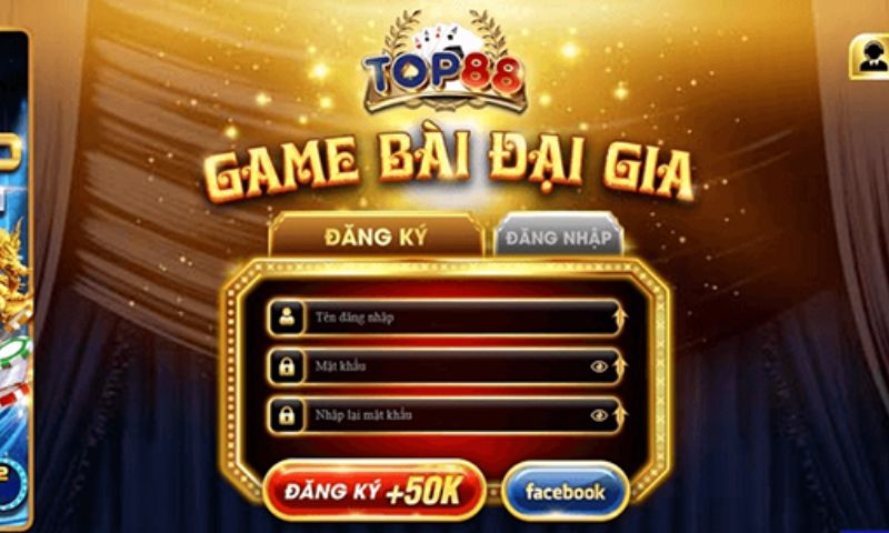 Giao diện đăng ký Top88